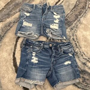 American Eagle Distressed Denim Shorts Set